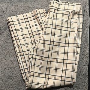 Beige plaid work slacks